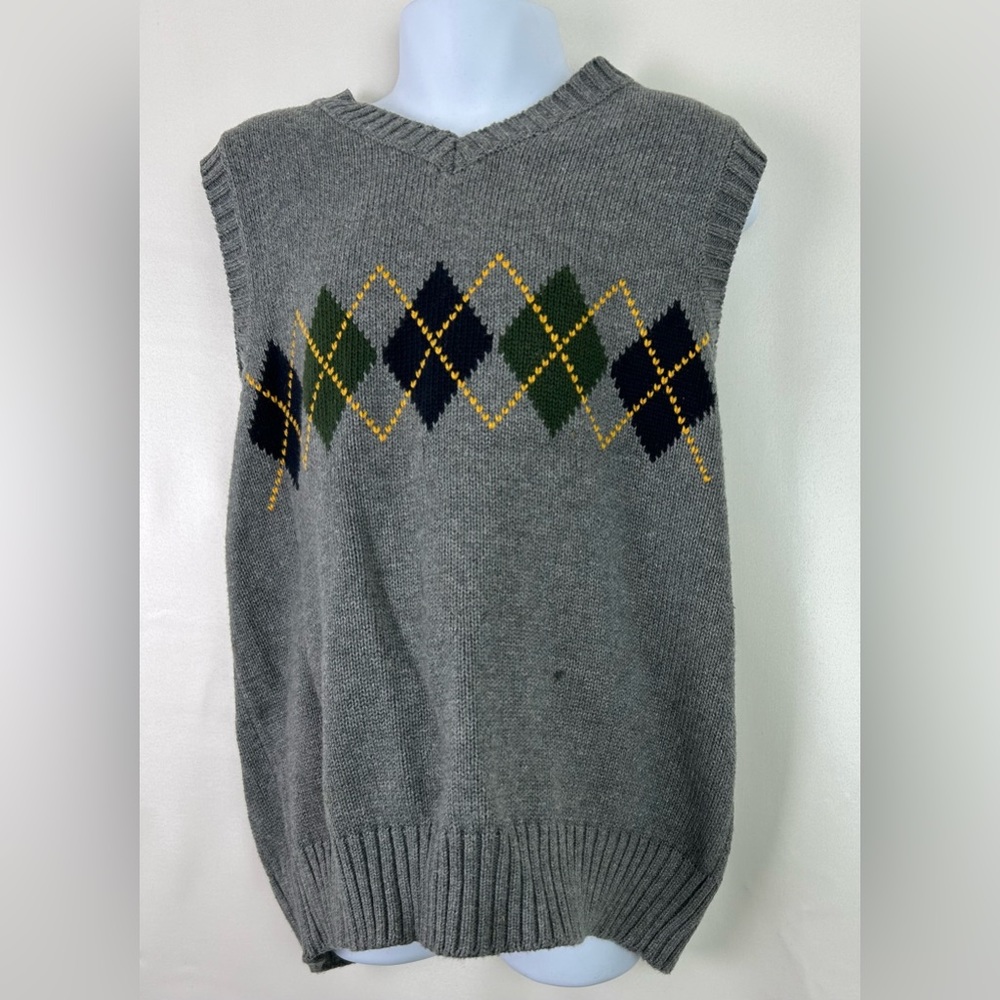 Boys Gymboree vest Sz M primary color grey previously loved